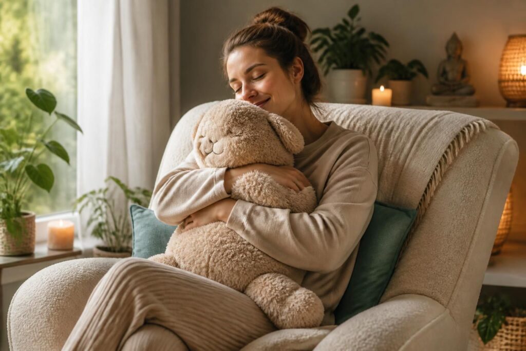 découvrez notre collection de doudous pour adultes, des peluches anti-stress conçues pour favoriser votre bien-être au quotidien en apportant douceur et réconfort.