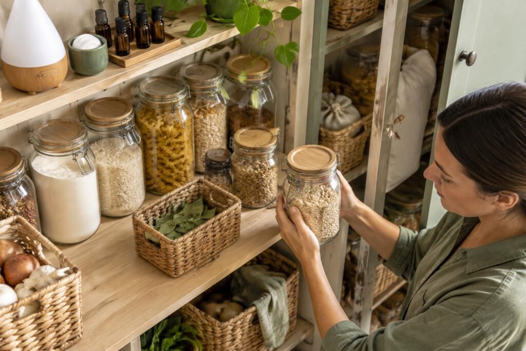 découvrez comment utiliser les huiles essentielles pour éloigner les mites alimentaires et protéger efficacement votre garde-manger.